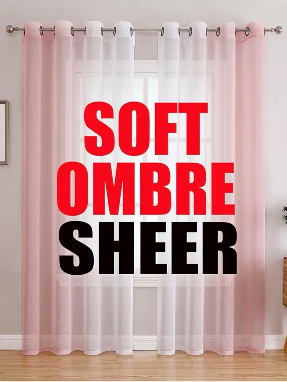 G2000 Pink & White Ombré Sheer Curtains | 2 Panels | 52” × 84”